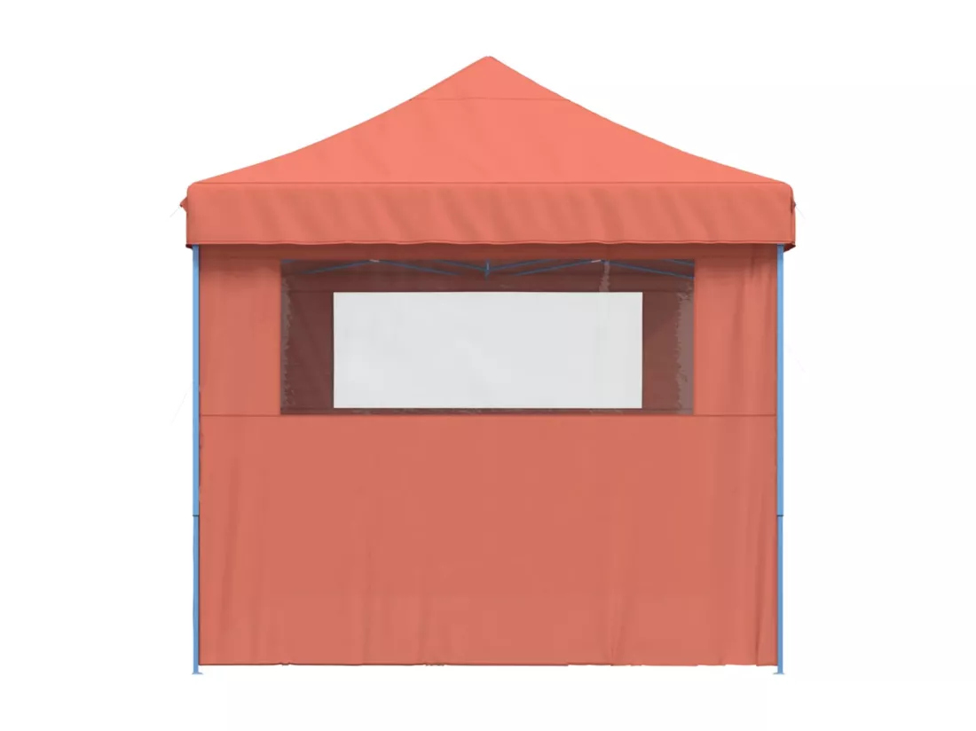 Tente de réception pliable escamotable avec 3 parois latérales