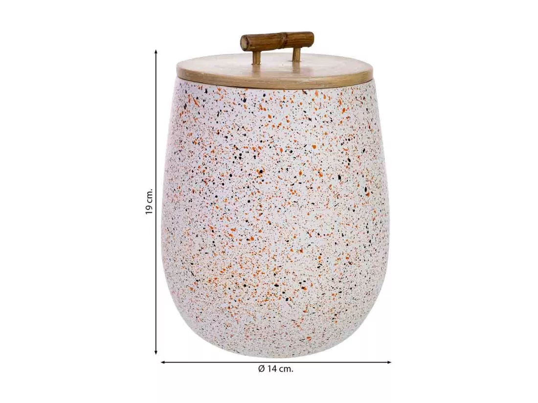 Coffret déco en bambou gris D14x19h cm