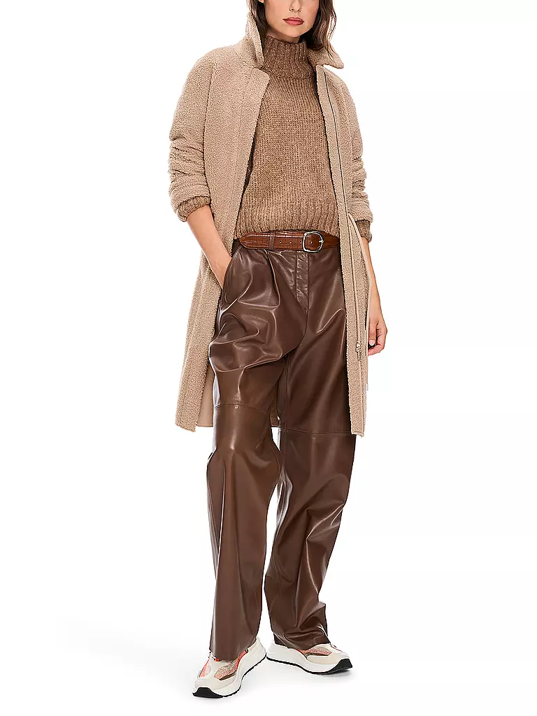 MARC CAIN  Mantel in Felloptik braun