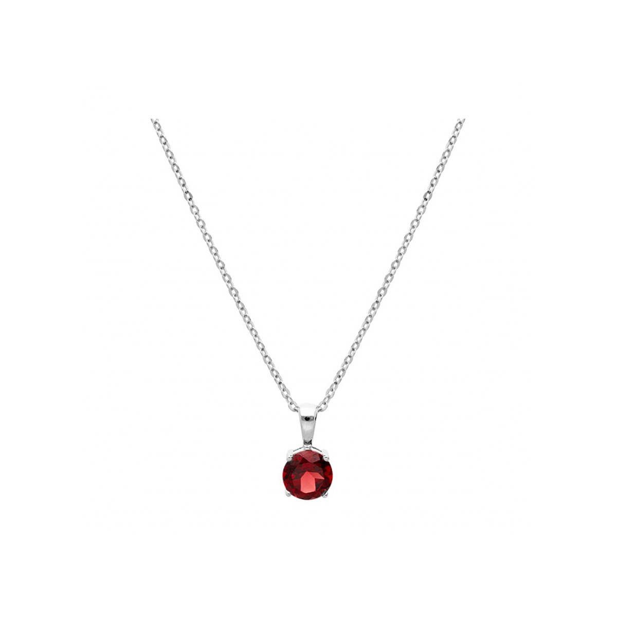 Collier Argent - Grenat Véritable