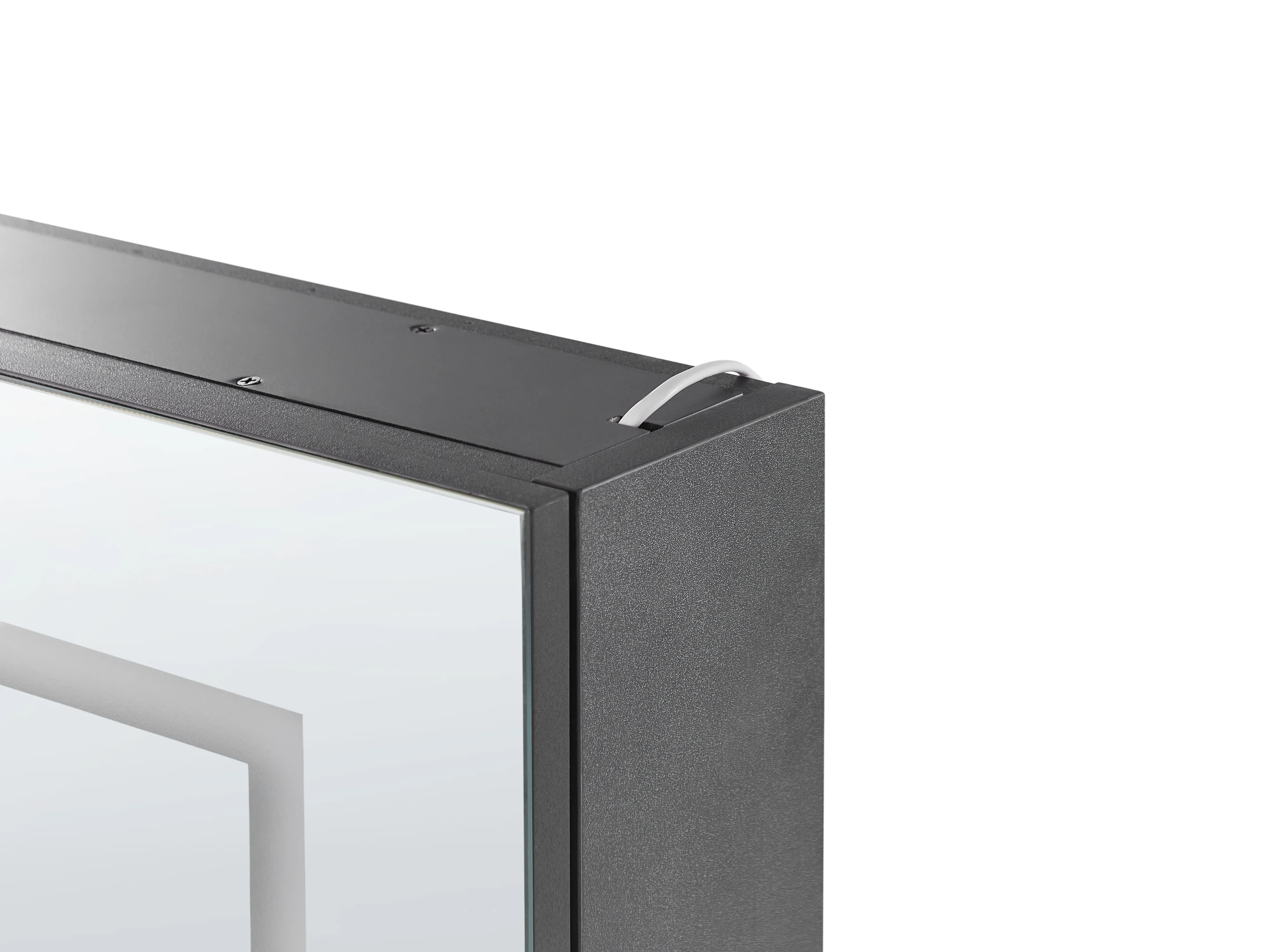 Badkamer wandkast met spiegel LED MAZARREDO 60 cm 60 cm Zwart