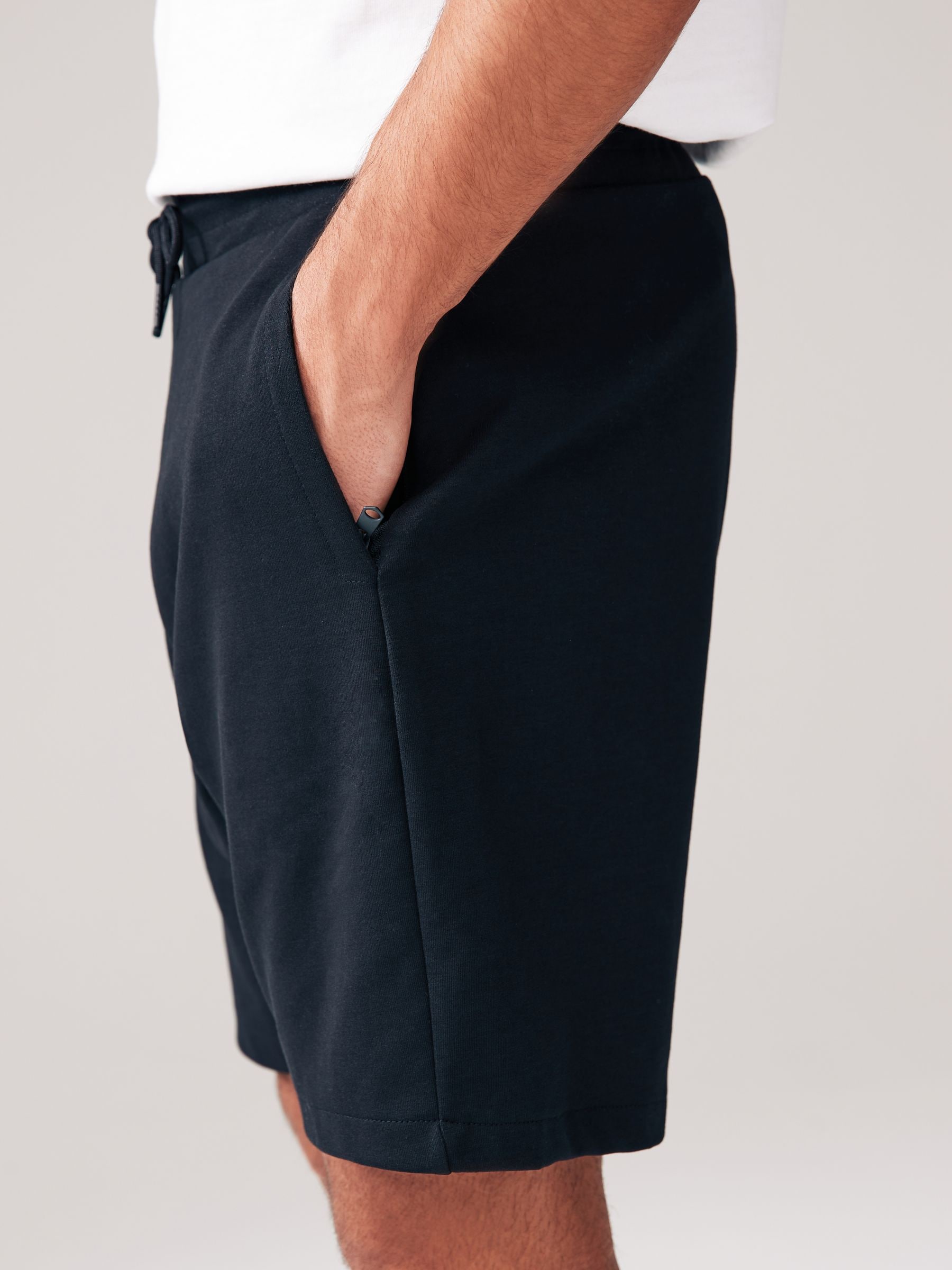 Zwart - Jersey shorts met ritszakje