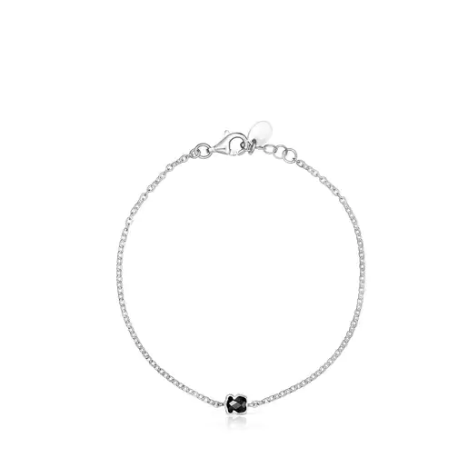 Pulseira de prata com ônix de 0,4 cm. TOUS Mini Onyx