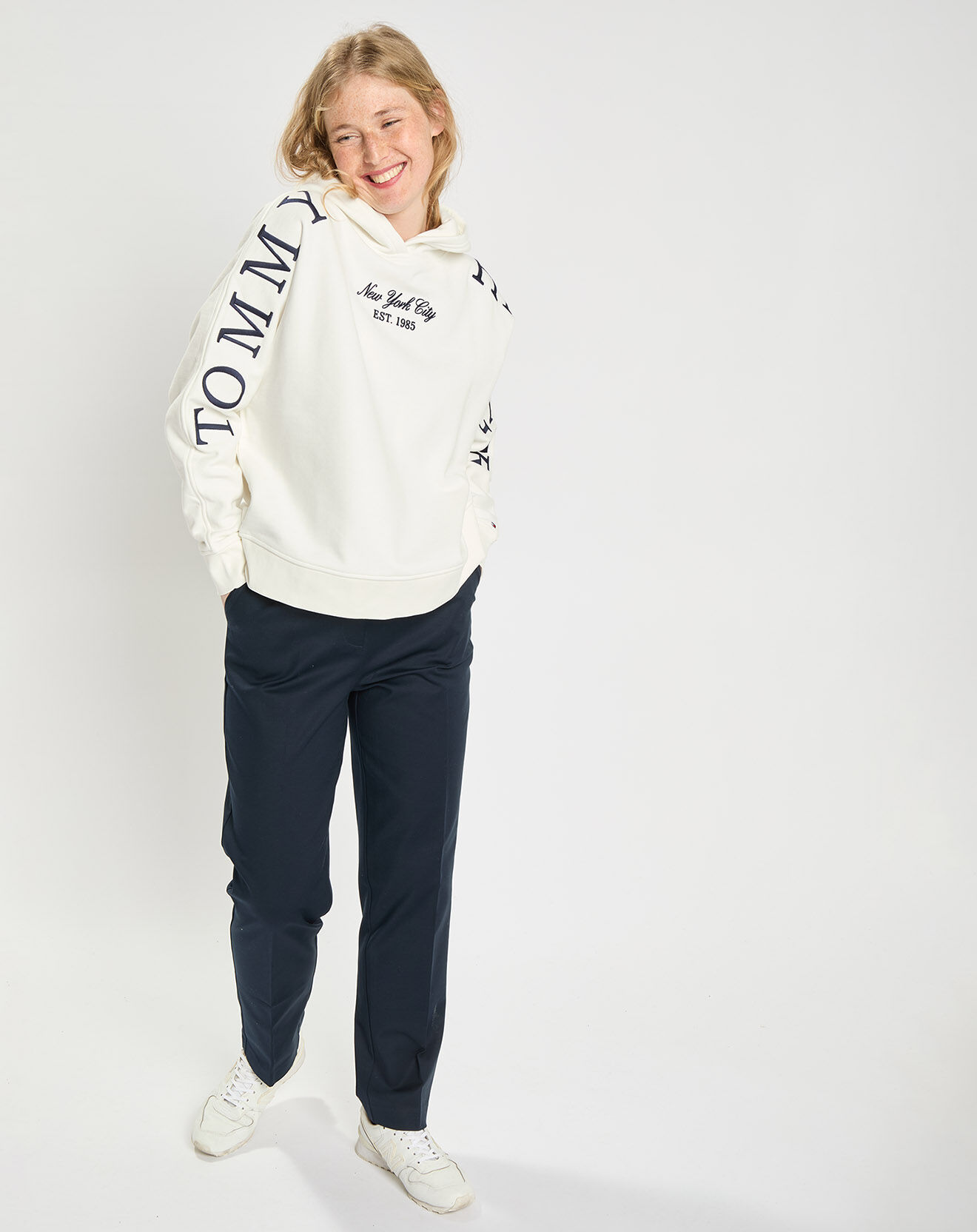 Tommy Hilfiger Sweat à capuche Arched écru