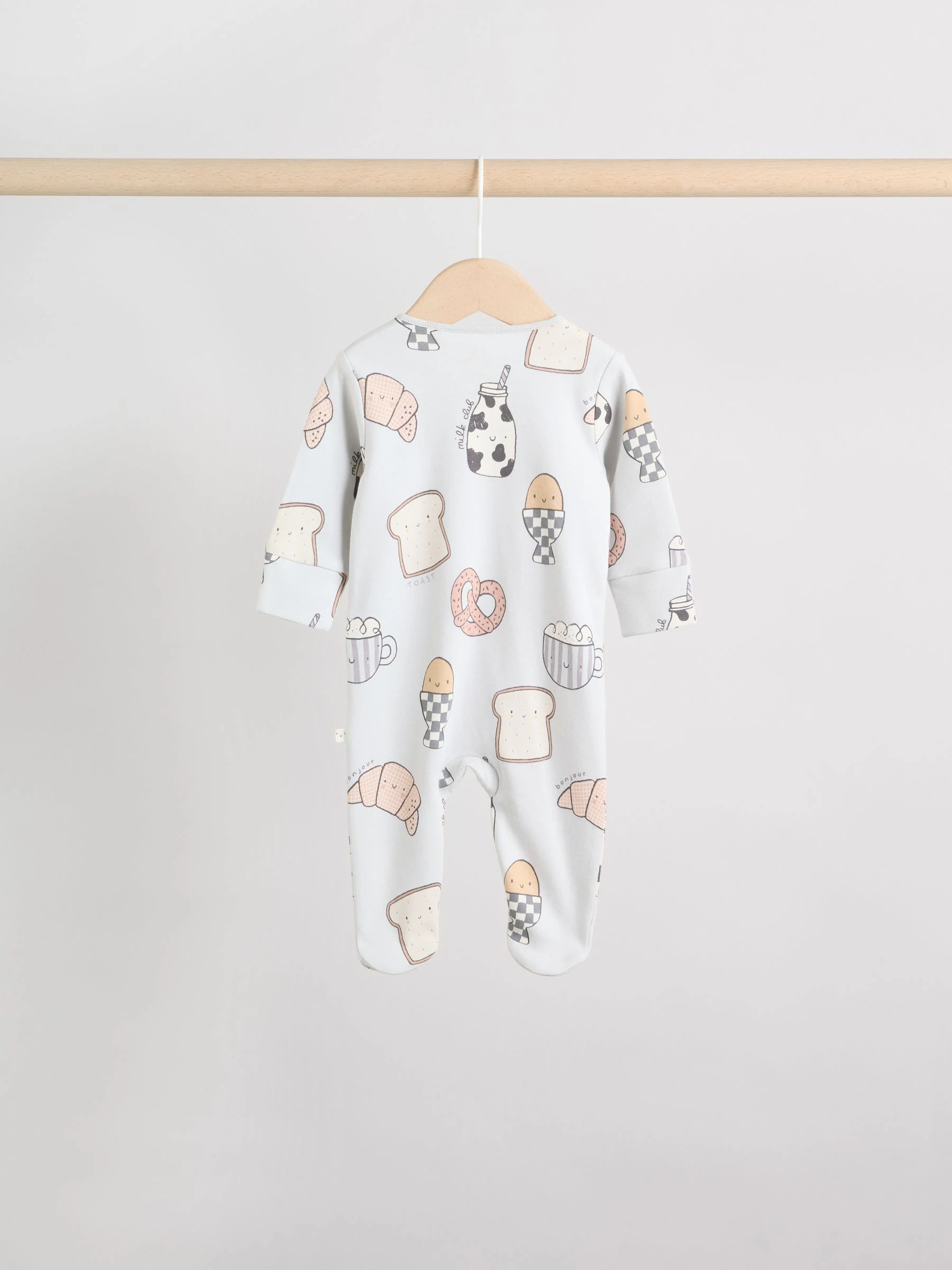 Mineraalkleurig - 4 Pack Baby-pyjama's met tweewegrits (0mnd -2jr)