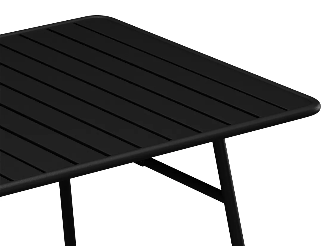 Table de jardin L.160 cm en métal - Noir - MIRMANDE de MYLIA