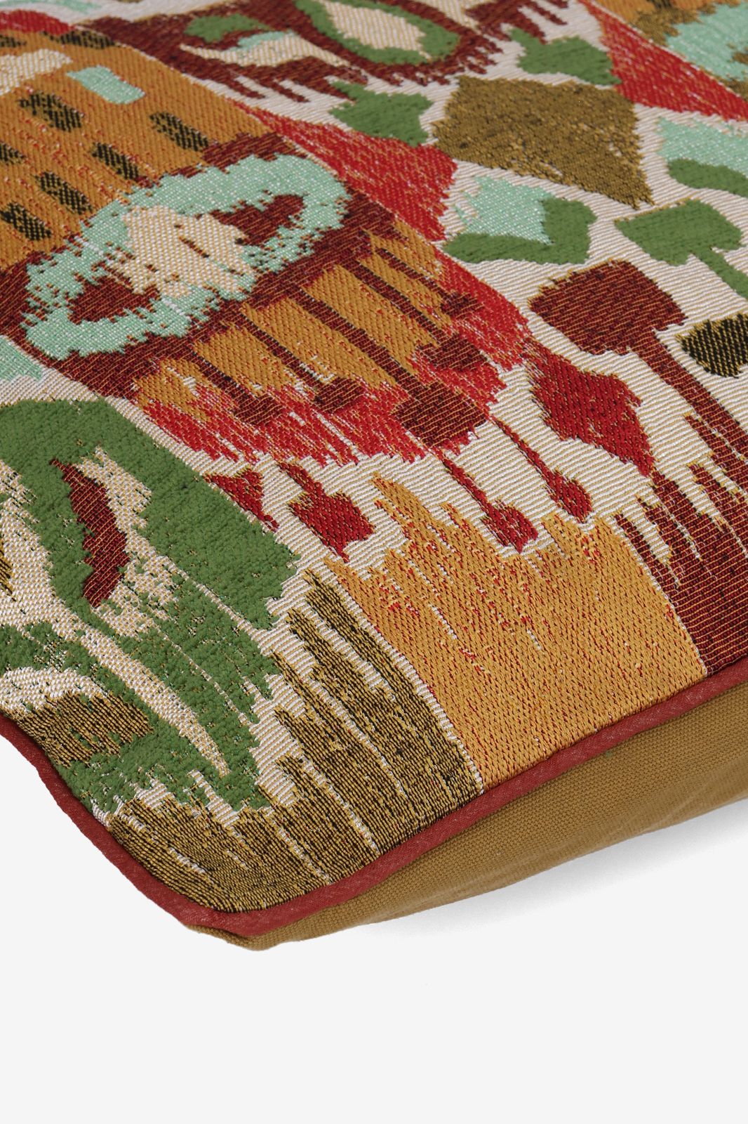 Multicolour jacquard kussen met ikat dessin