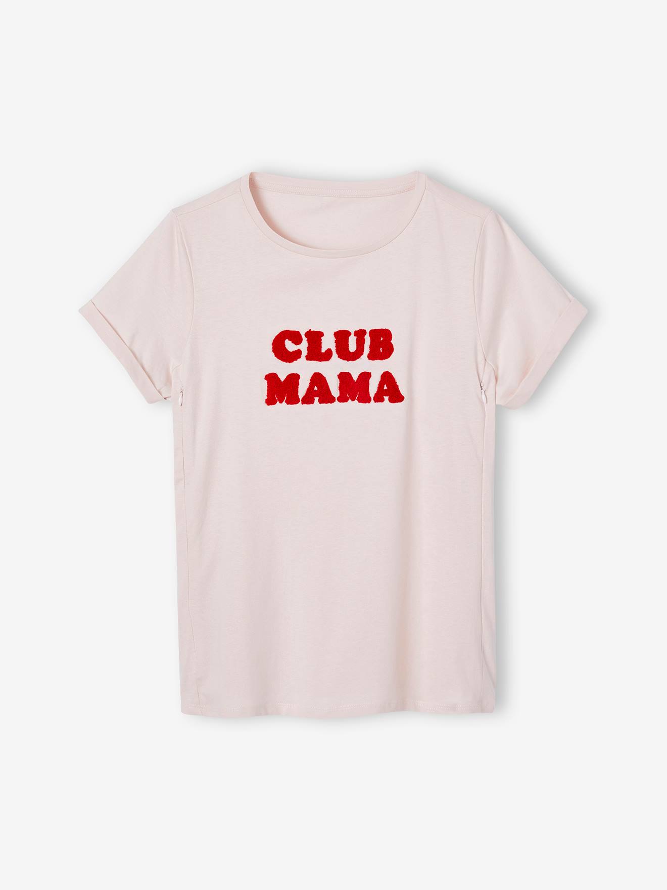 Camiseta com mensagem sobre gravidez e amamentação, personalizável, lisa, em algodão orgânico cinza escuro com estampas.