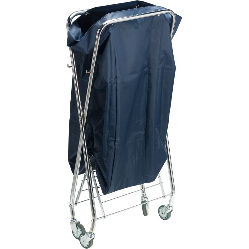 Chariot à linge pliable rectangulaire chrome 150 litres