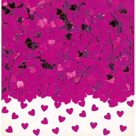 amscan Konfetti Sparkle Hearts hot pink