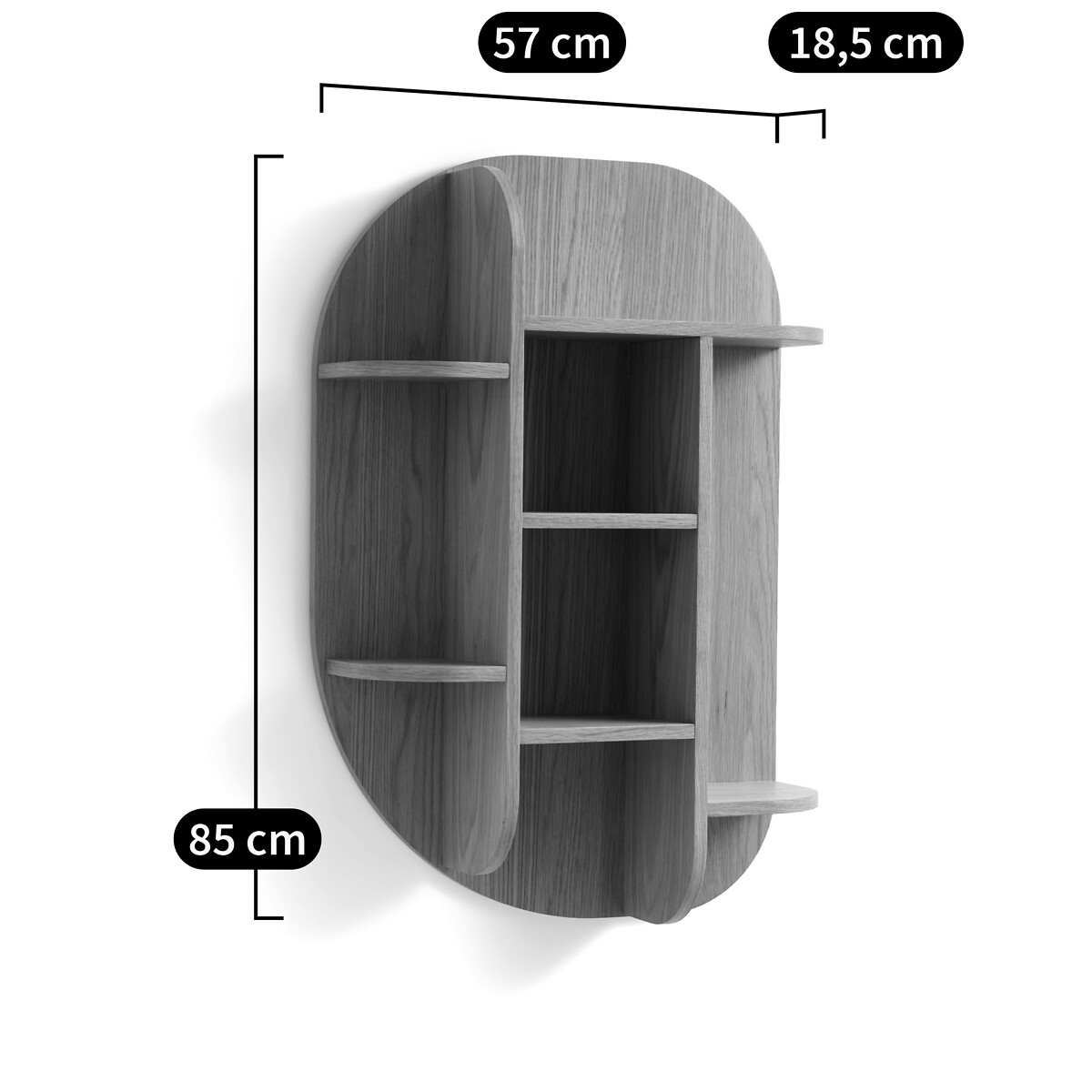 LA REDOUTE INTERIEURS<br>Rack de parede em carvalho, Mila