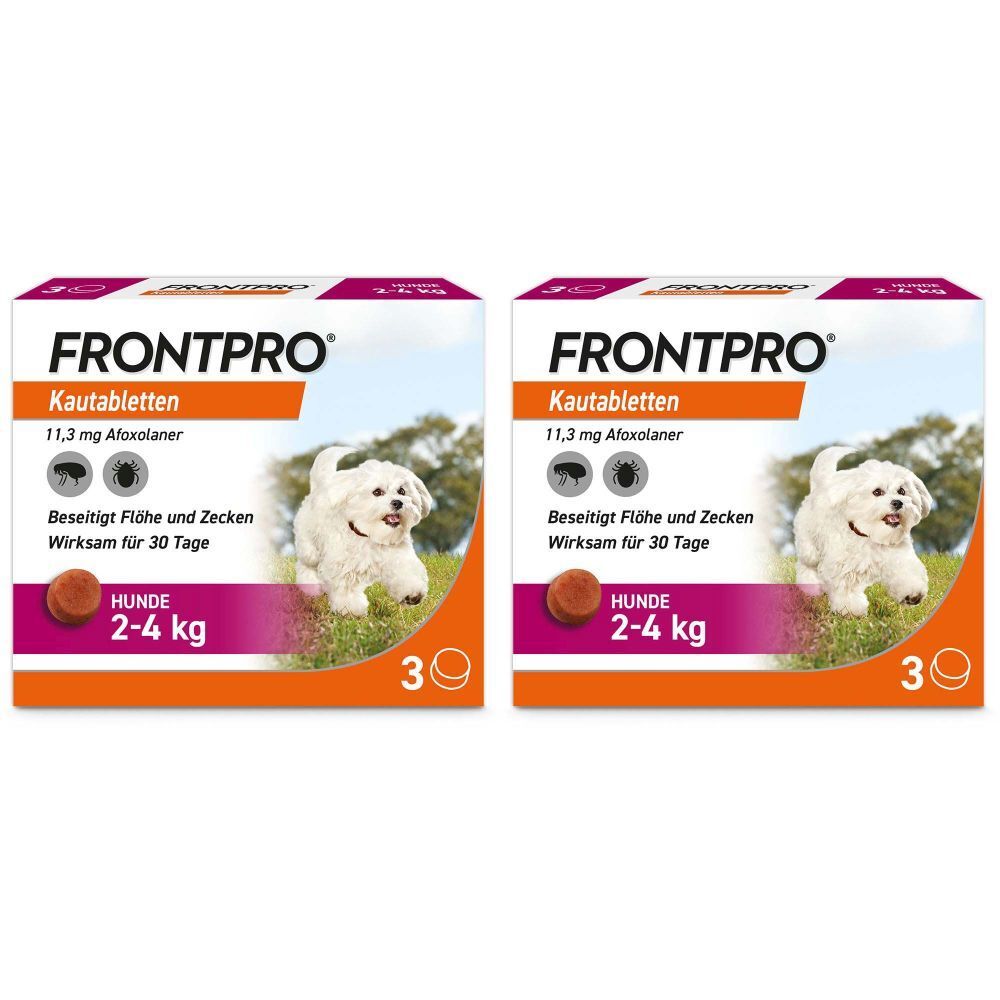 FRONTPRO® Kautablette gegen Zecken und Flöhe für Hunde (2-4kg)