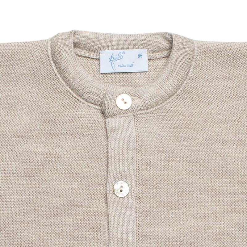 Babyjacke Merinowolle beige-mélange