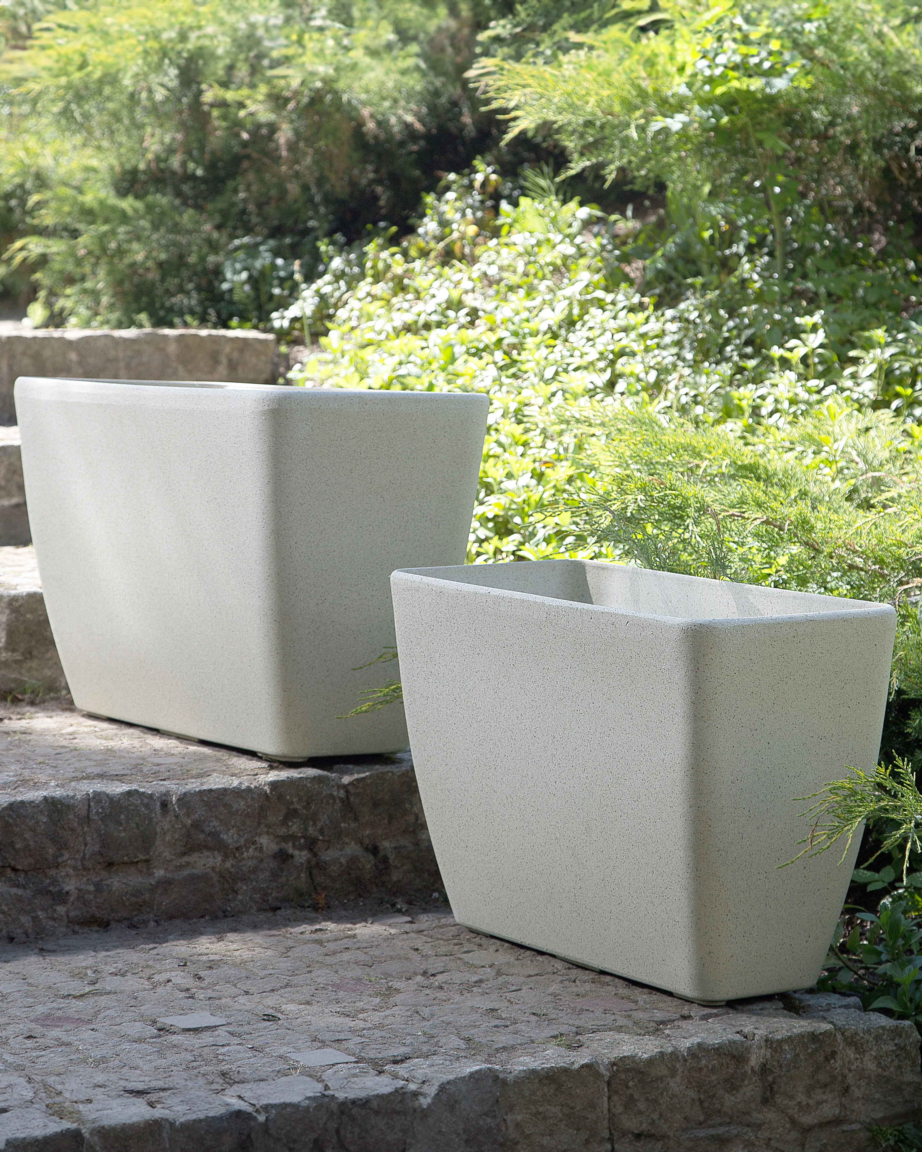 Set van 2 bloempotten BARIS 74 cm Beige