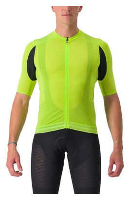 Maillot Manches Courtes Castelli Superleggera 3 Noir/Jaune Fluo