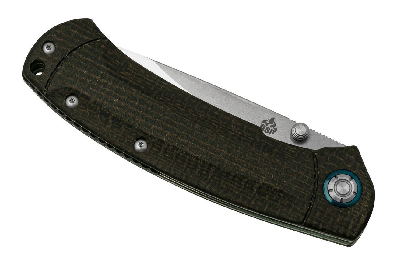 QSP Knife Copperhead QS109-C1, Stonewashed Satin, Brown Micarta, zakmes