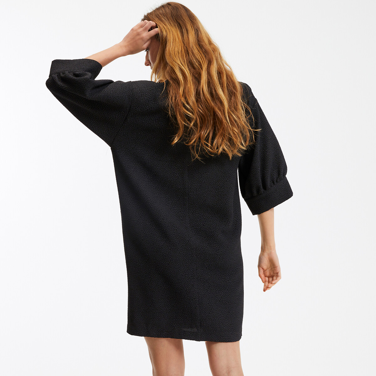 COLEÇÕES LA REDOUTE<br>Vestido curto reto, jacquard em relevo