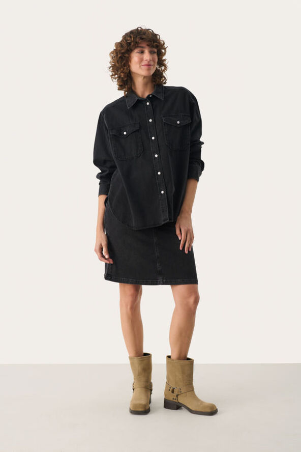 Part Two CollettePW SH Washed black denim