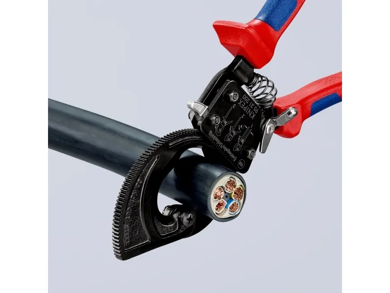 Knipex 95 31 250, Håndkabelskærer, Blå, Rød, Stål, Sort, Blå, Rød, 3,2 cm, REACH