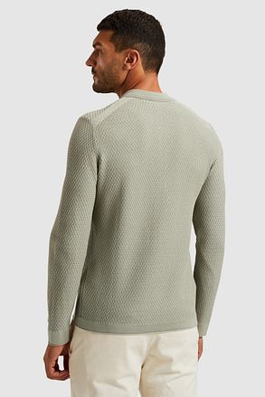 Cast Iron Long Sleeve Half Zip Poloshirt Structuur Lichtgroen CPS2502820-6169 kopen