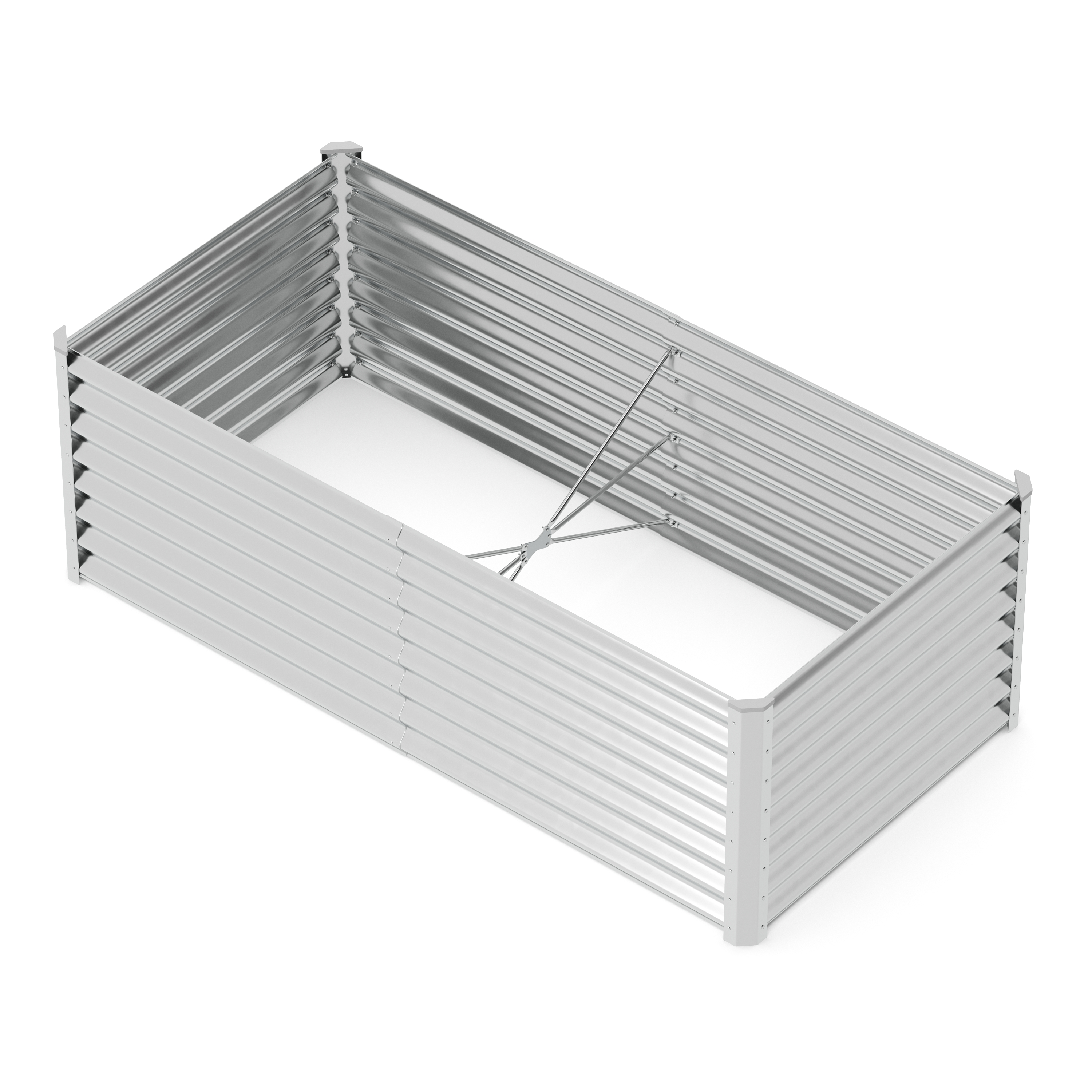 Hochbeet Stahl 180 x 90 x 60 cm silber