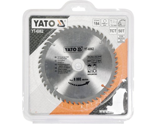 Cirkelzaagblad Yato HM 184 x 3,2 x 30 mm 50 tanden