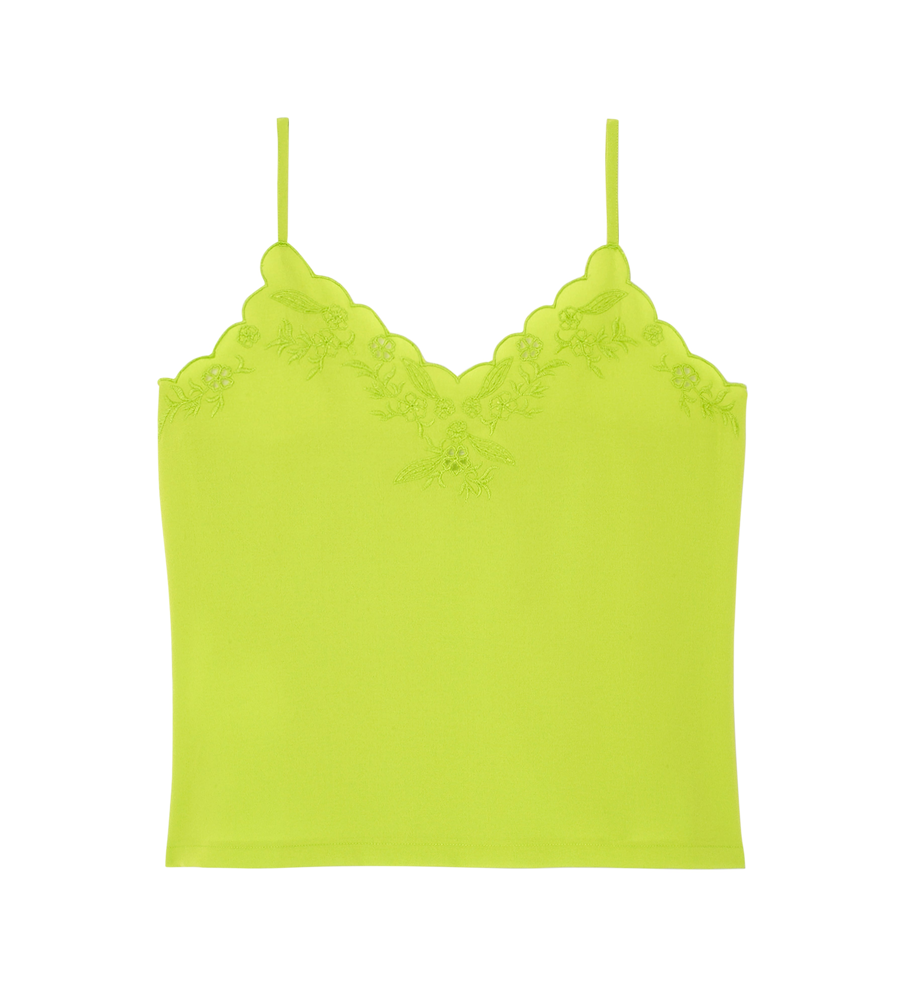 Top à fines bretelles Femme - Vert fluo