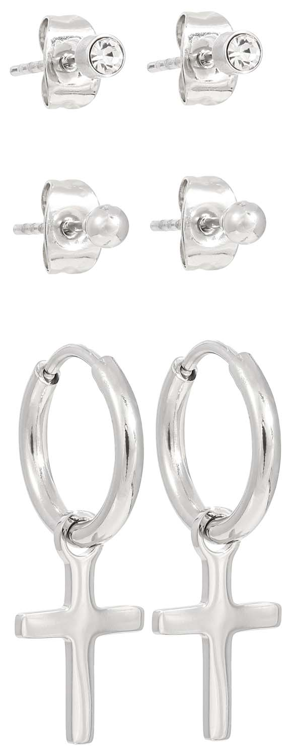Ohrstecker-Set - Silver Cross