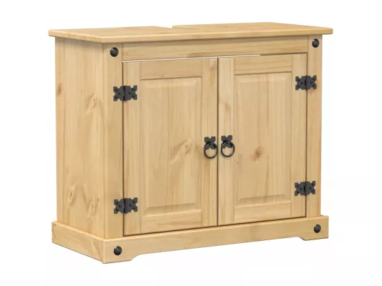 Armoire lavabo de salle de bain Corona bois de pin massif