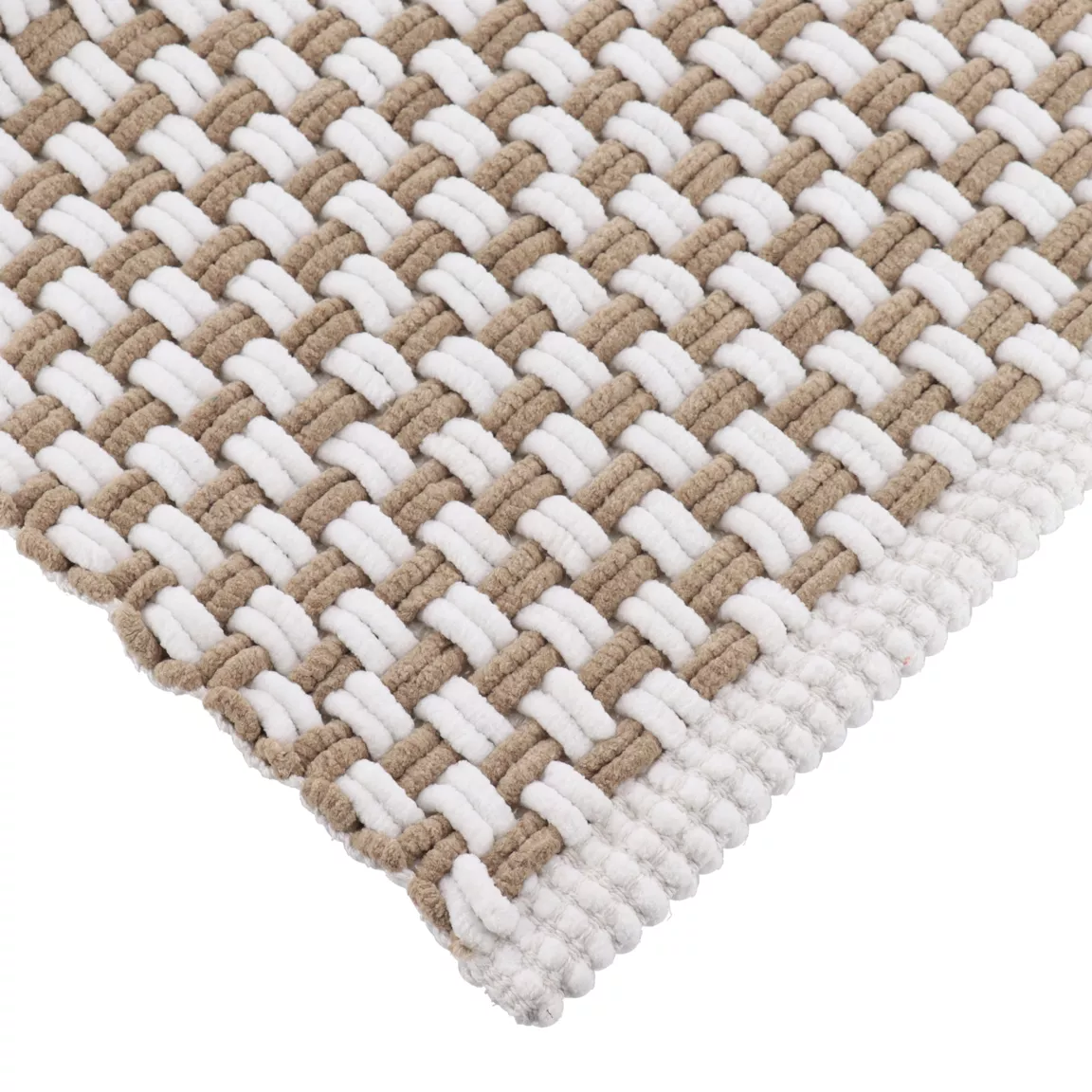 Tapis de bain microfibre maille (45 x 90 cm) Cuzco Taupe et Beige