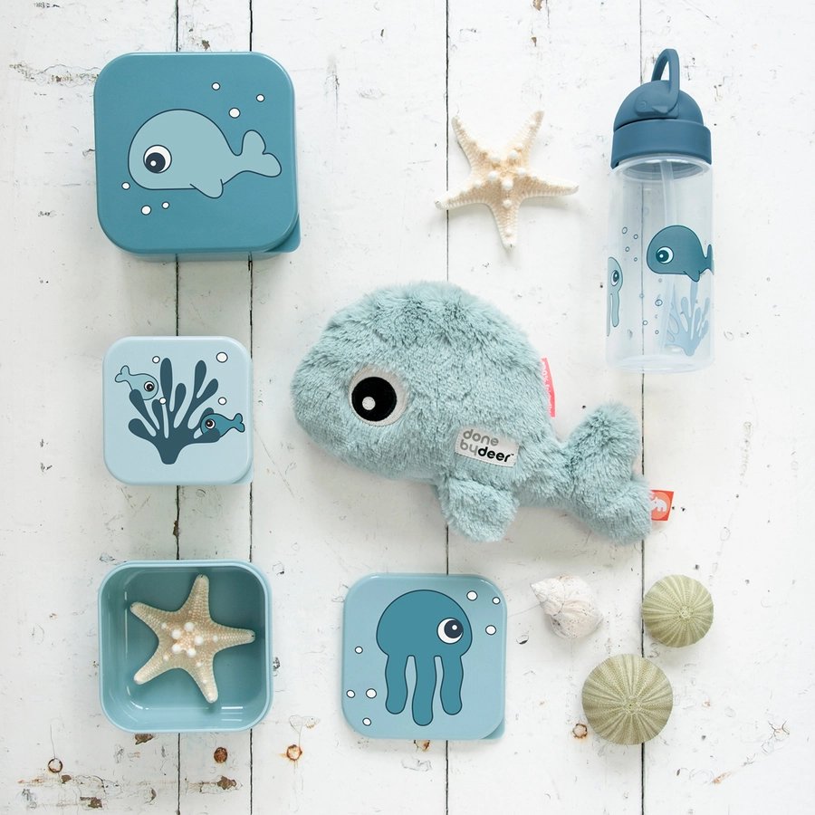 Done by Deer™ Snackbox-Set 3-er Pack Sea friends in blau
