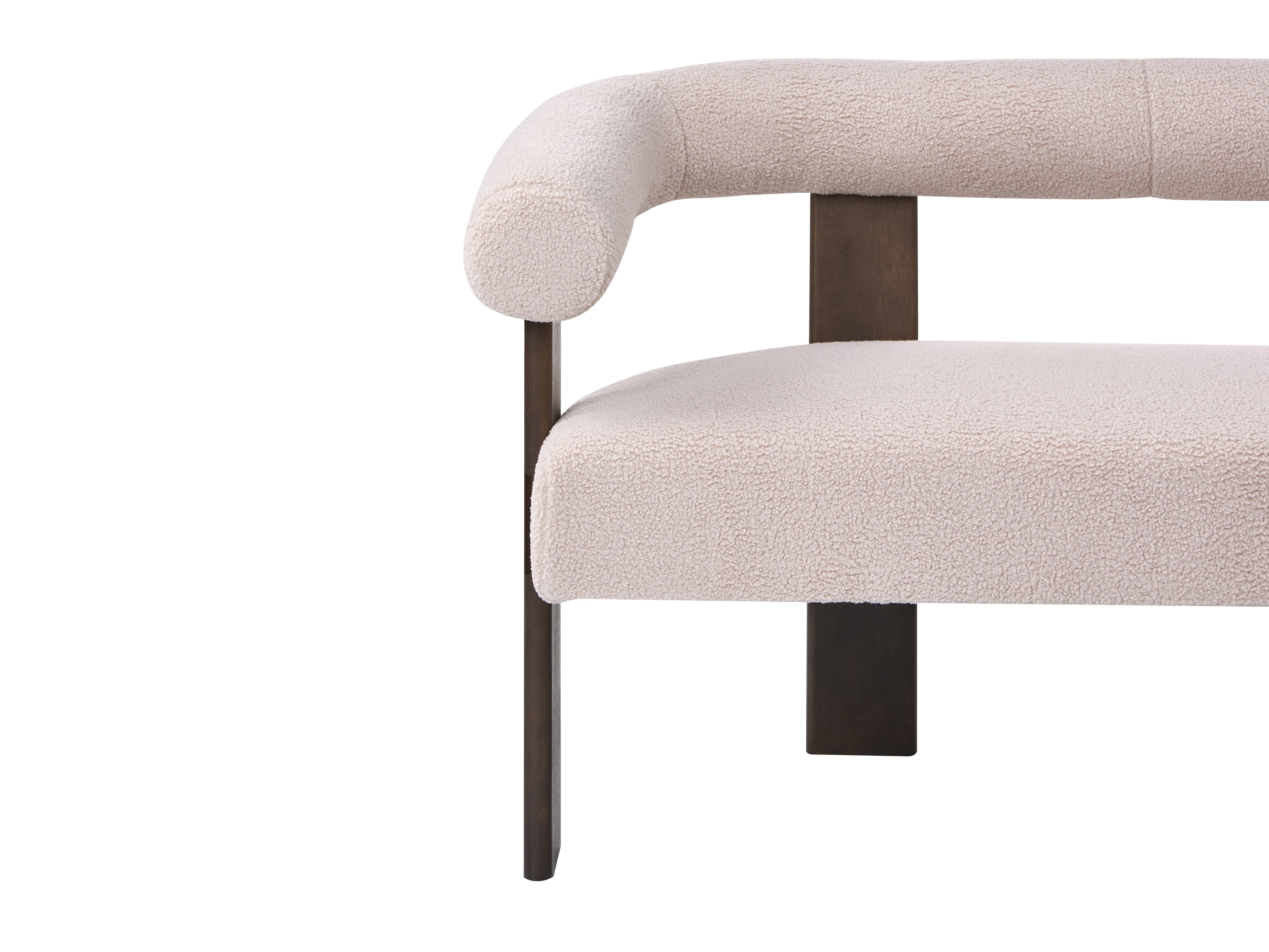 Bankenset ILBRO Bouclé Donkerbruin/beige