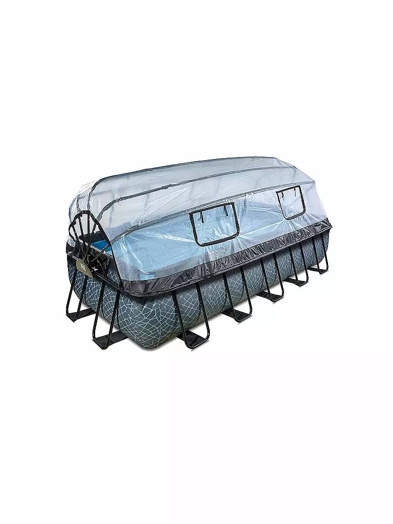 EXIT TOYS Stone Pool 540x250x100cm mit Abdeckung und Sandfilter- und Wärmepumpe keine Farbe