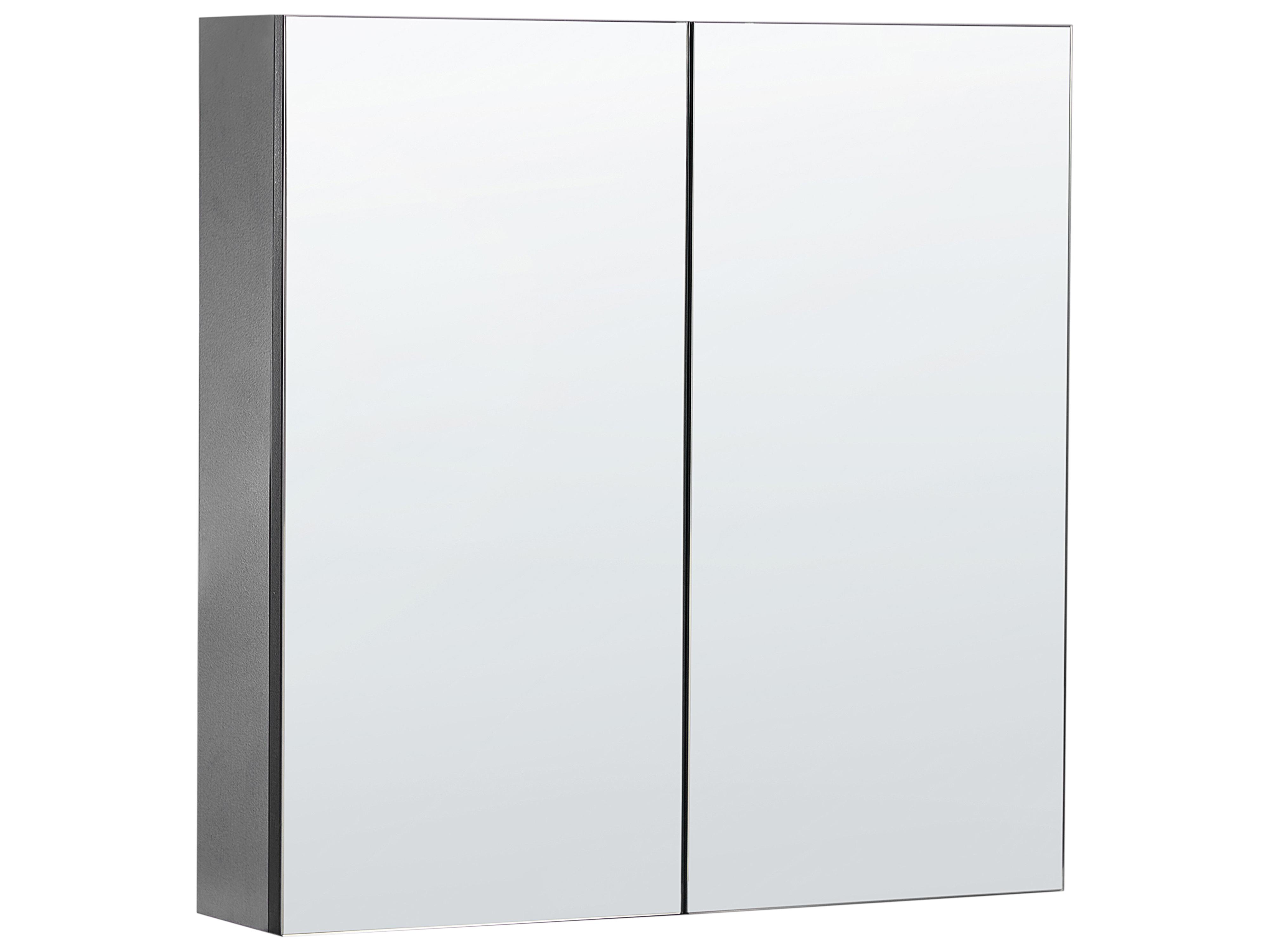 Badkamer wandkast met spiegel NAVARRA 60 cm 60 cm Zwart