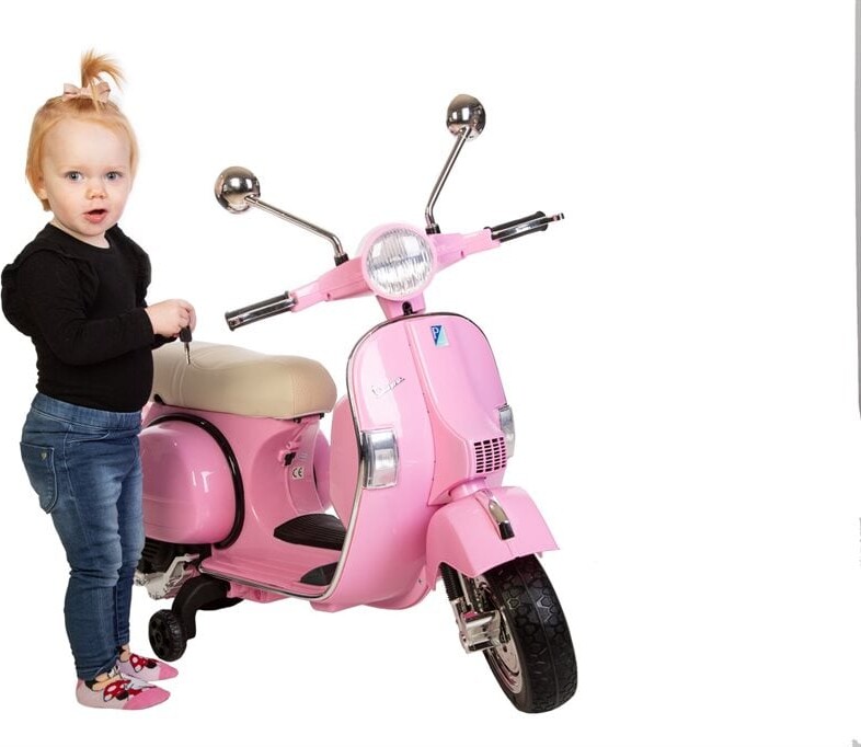 Vespa El Scooter Til Børn - Px150 - Azeno - Lyserød