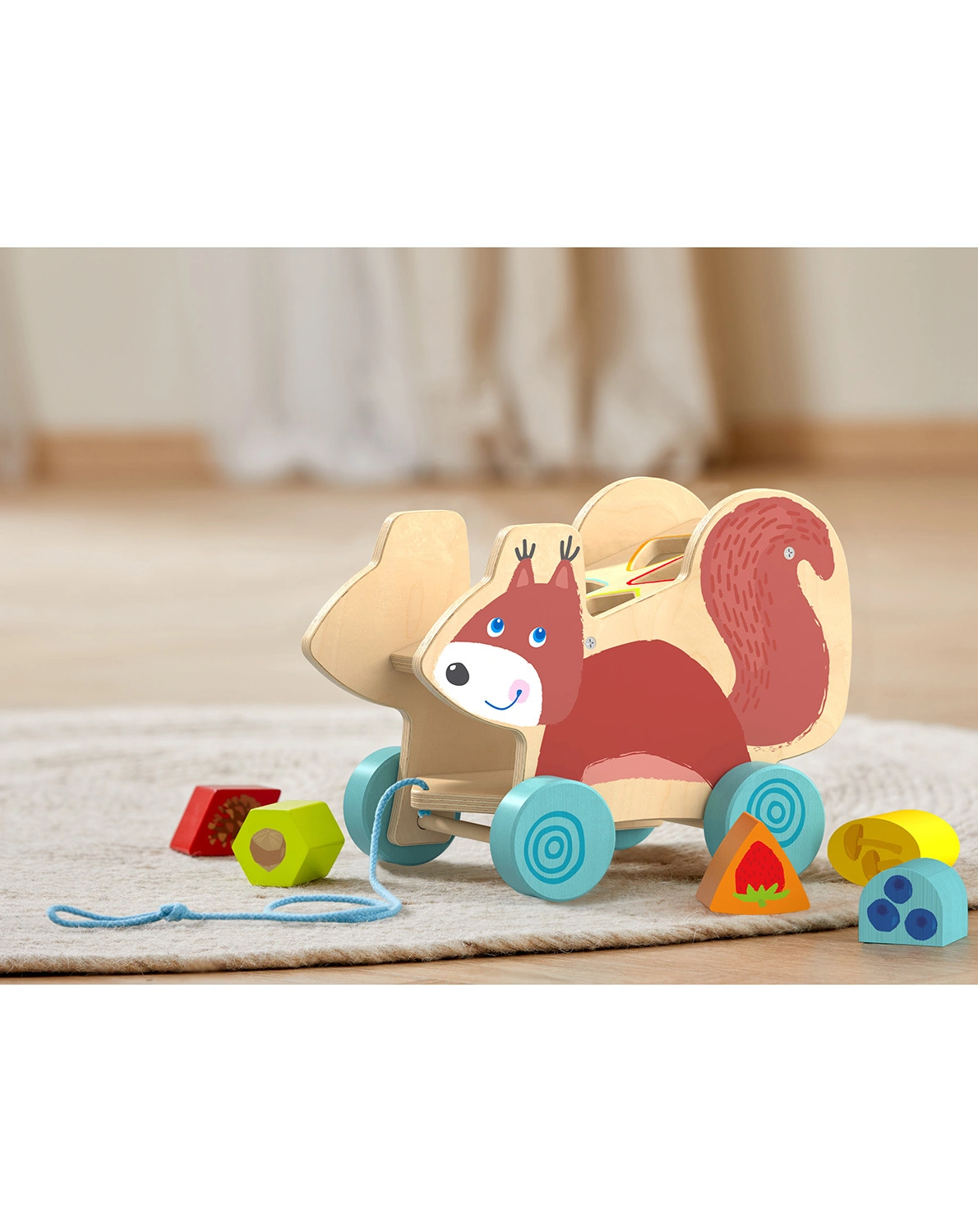Nachziehtier EICHHÖRNCHEN mit Steckspiel