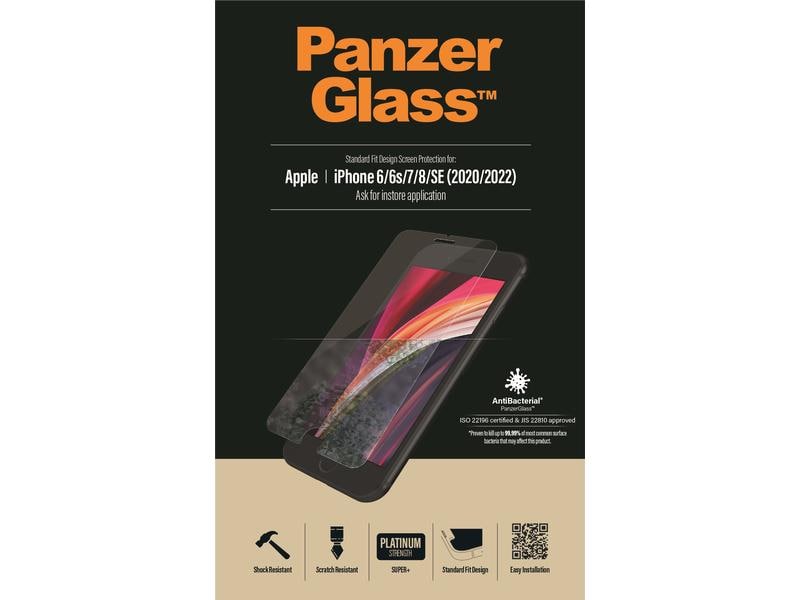 Panzerglass Displayschutz Standard Fit iPhone 6/6S/7/8/SE 2 Display-Schutzfolie für das Apple iPhone 6/iPhone 6s/iPhone 7/iPhone 8/iPhone SE (2. Gen. / 2020)/iPhone SE (3. Gen. / 2022)