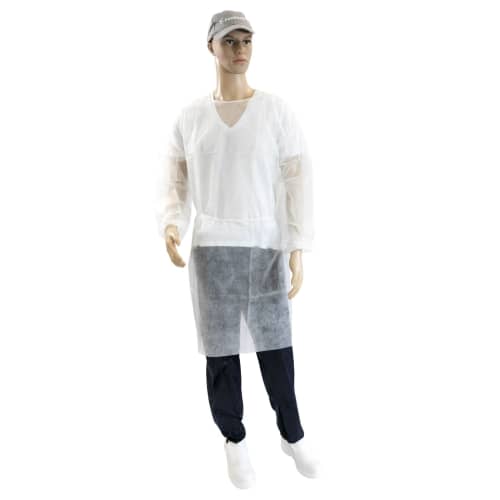 Blouse de soins PLP 20g/m² blanche longueur 110 cm Paredes