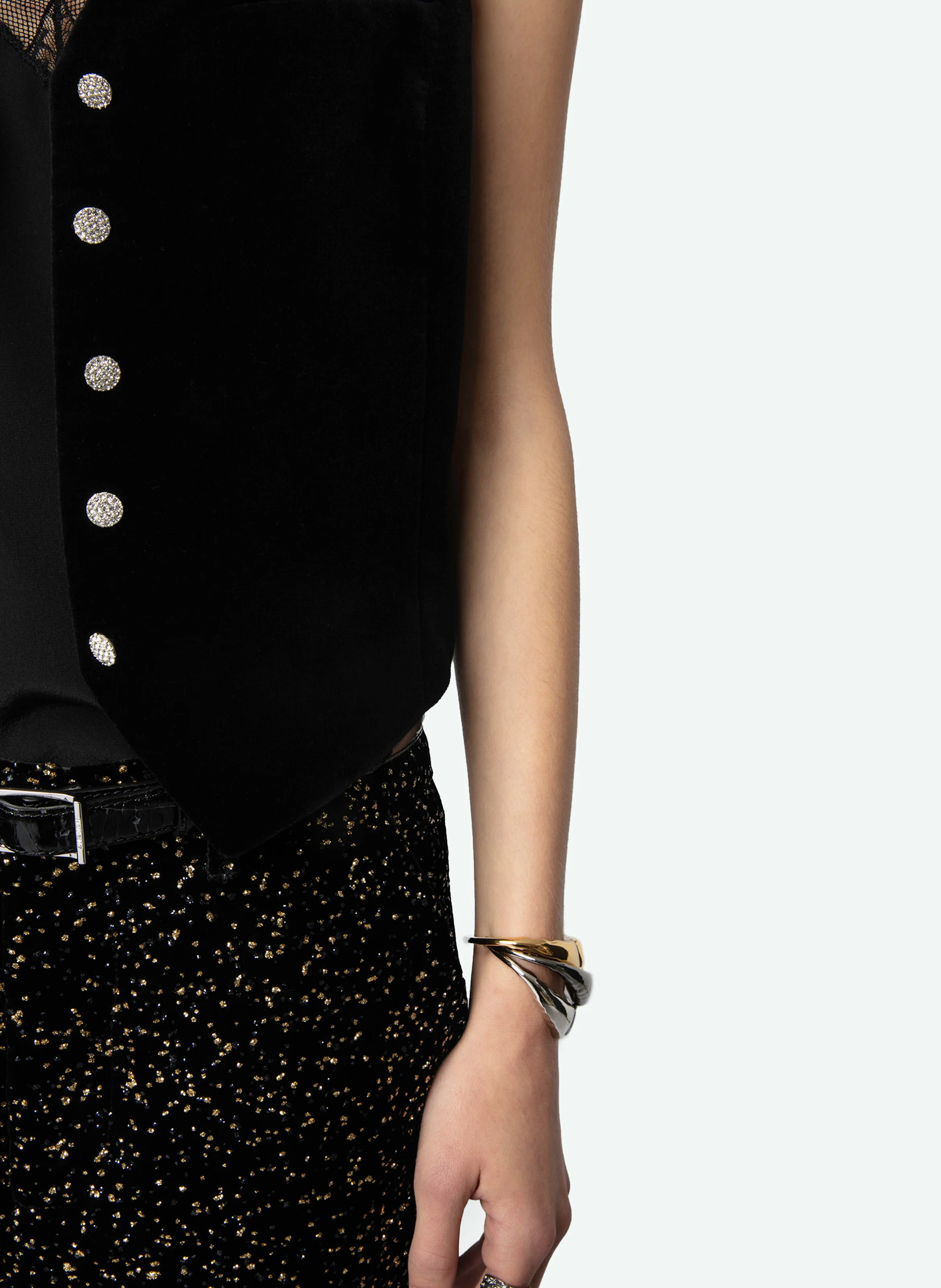 EMAUX - Gilet de tailleur en coton | Noir