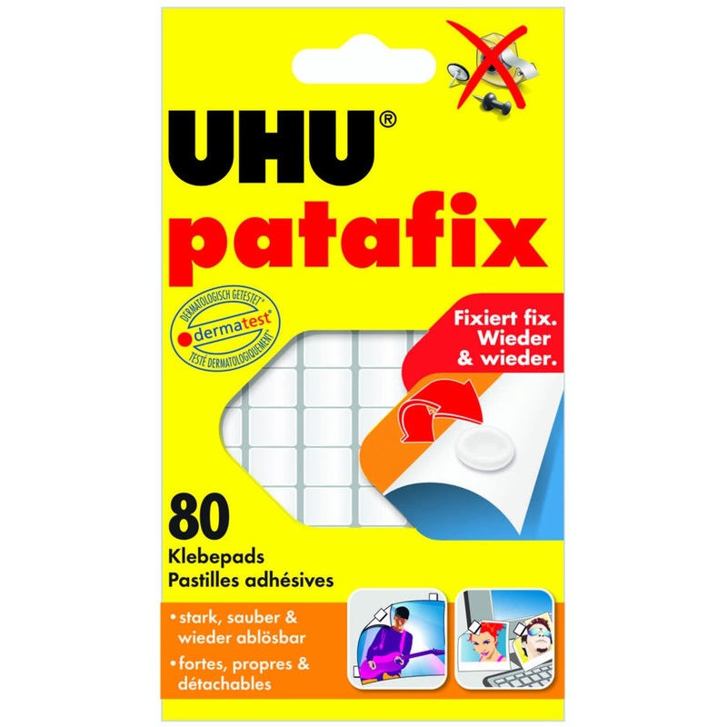 UHU doppelseitige Klebepads Patafix, 80 Stück