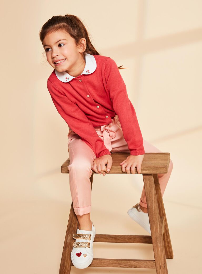 Cardigan rouge en coton