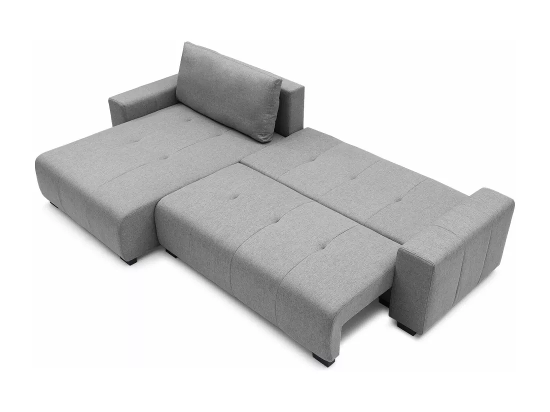 Canapé d'angle convertible élégant Malone Tissu Gris