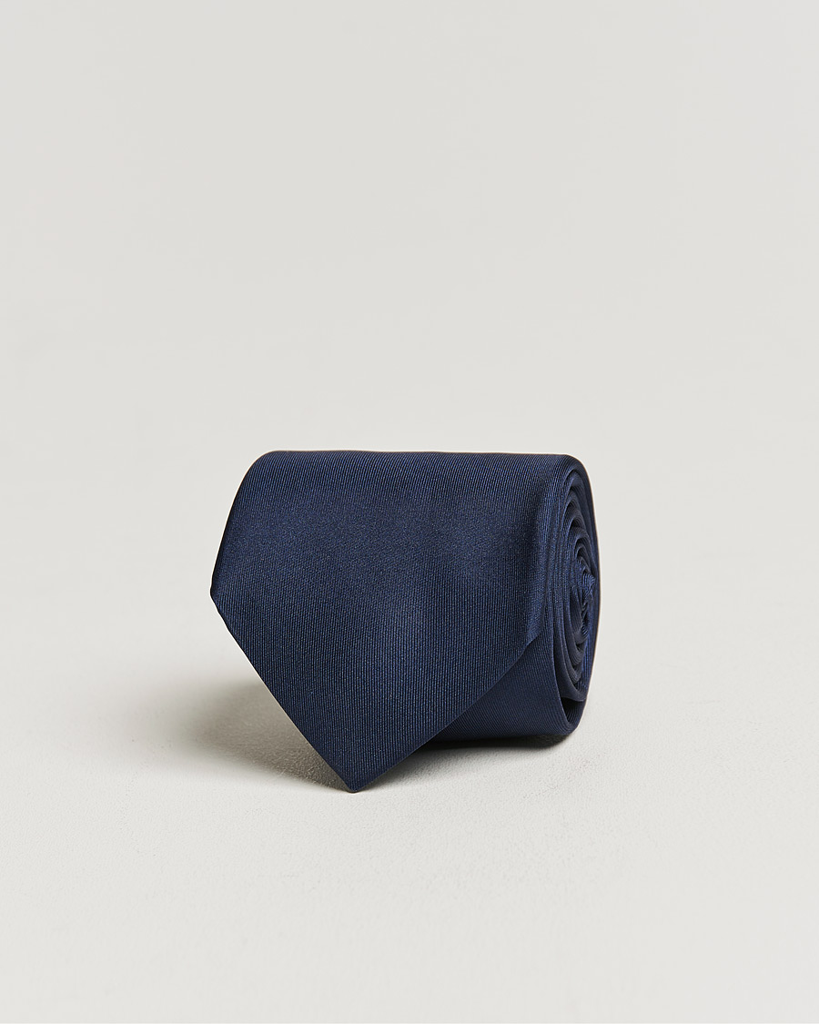 Stenströms Silk Tie Plain Navy