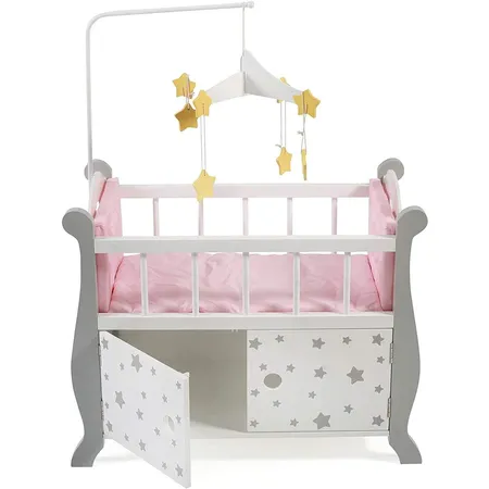Bayer Chic Puppenbett mit Mobile Stars grau