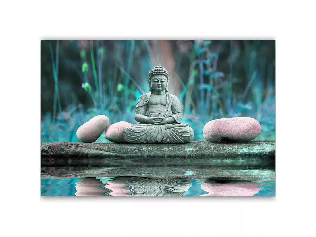 Tableau bouddha au-dessus de l'eau - 90 x 60 cm
