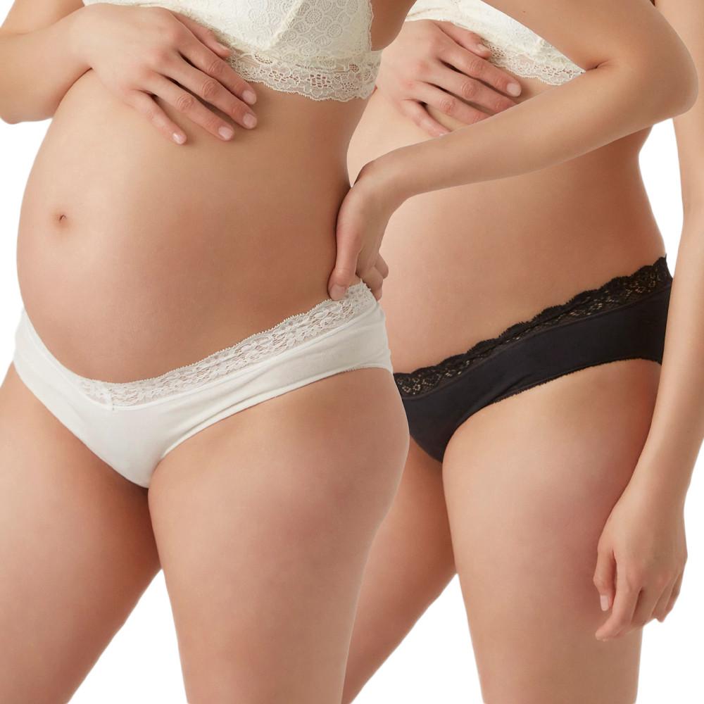 Mamalicious x2 Culottes de Grossesse Blanche/Noir Femme Mamalicious Panties