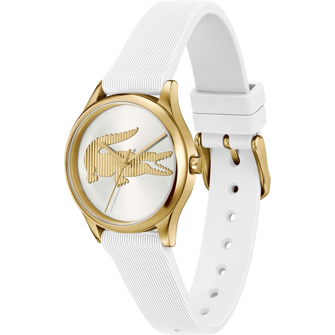 Lacoste Crocodelle Goldig / Weiss
