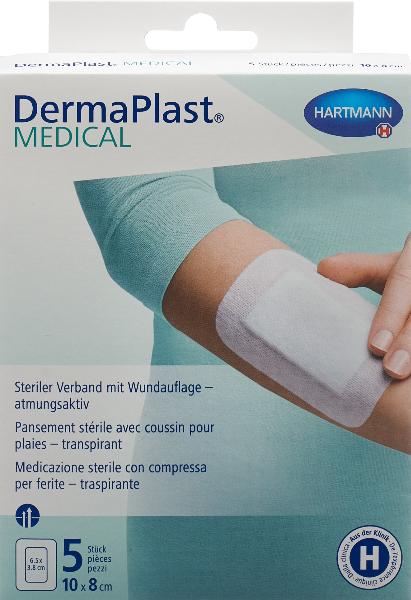 DERMAPLAST Medical Vliesverband<br>5 Stück, 10x8cm