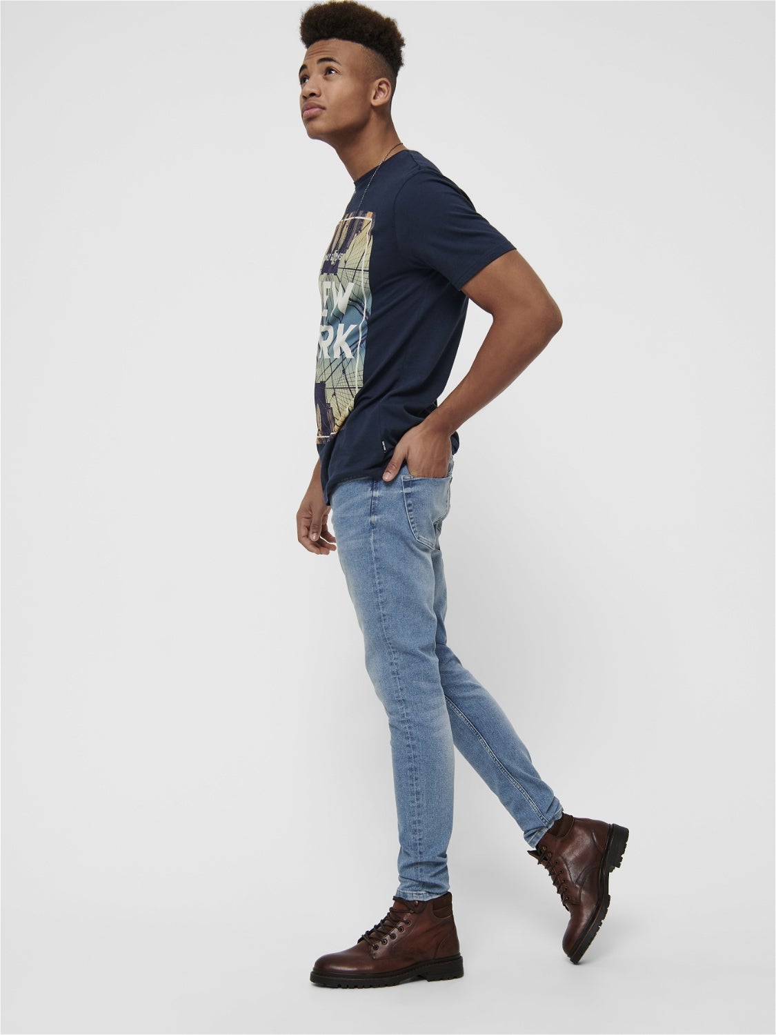 ONSWARP Mittlere Taille Skinny Fit Jeans Blue Denim