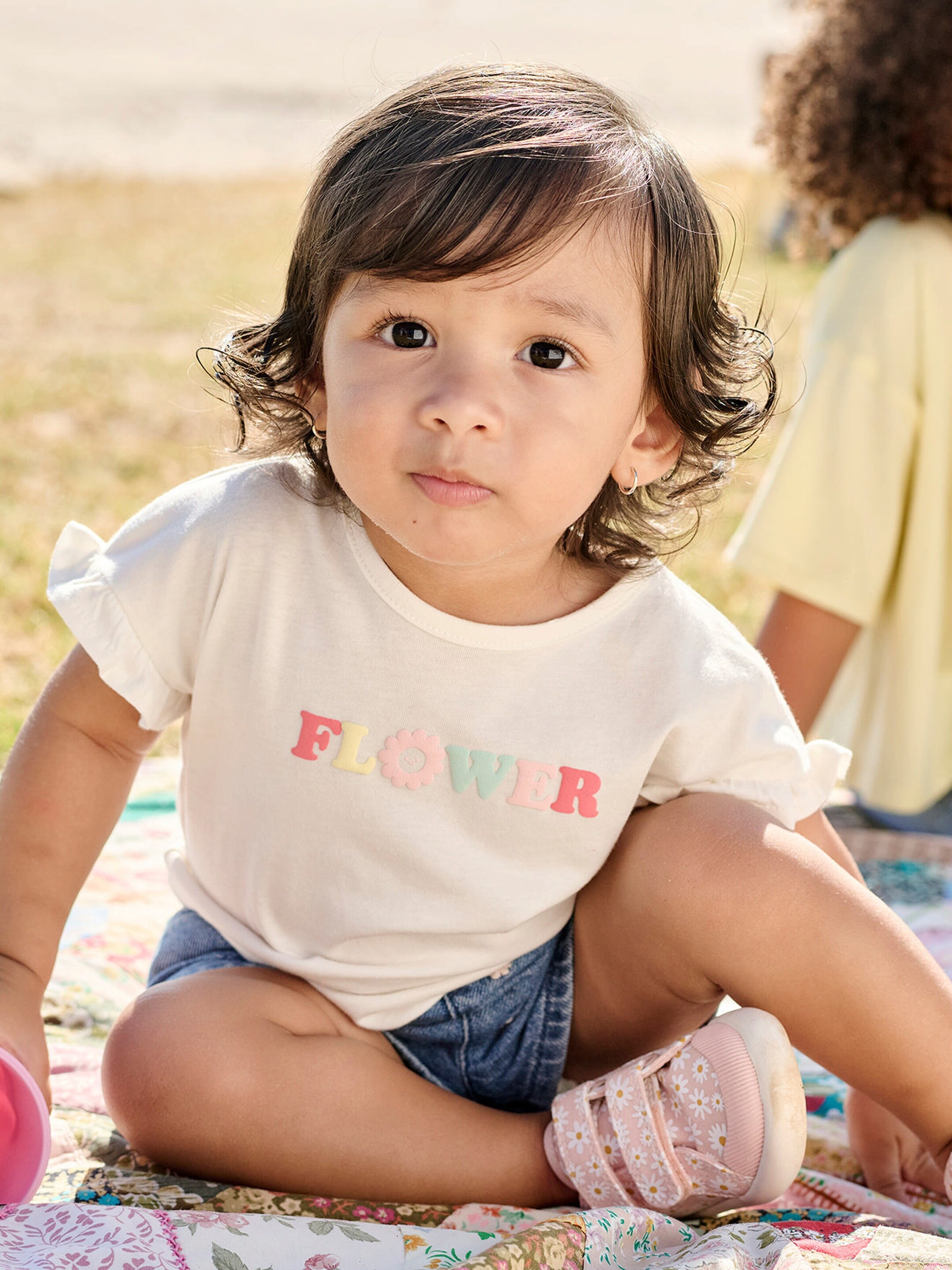 Vertbaudet Bio-Kollektion: Baby T-Shirt mit Reliefmotiv weiß